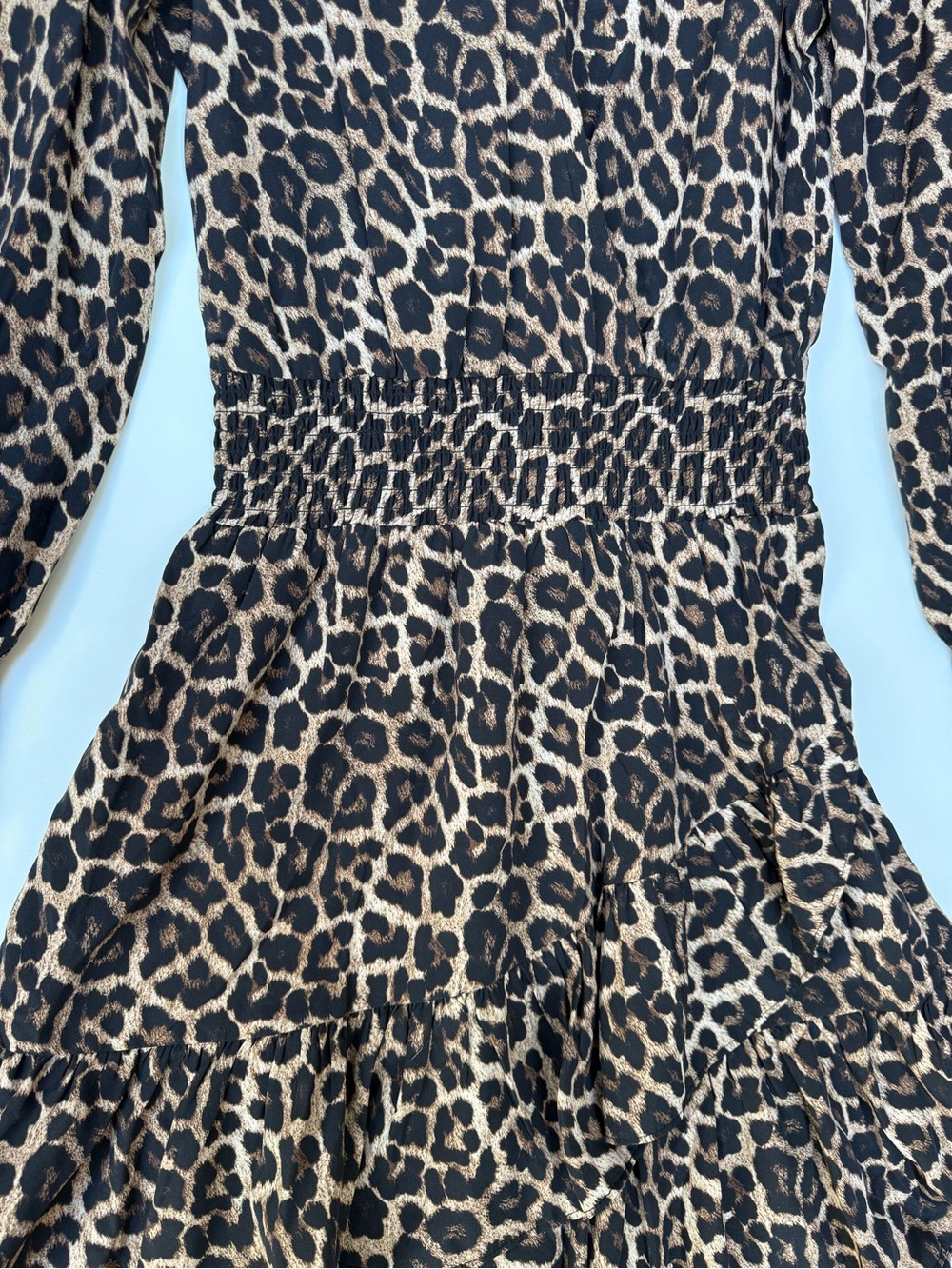 Michael Kors Petite XS Leopard Print Ruffle Dress Long Sleeve NWT - Picture 6 of 13